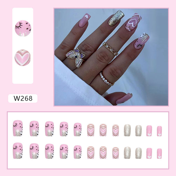 12 Sizes-24 Pcs Press On Nails W268