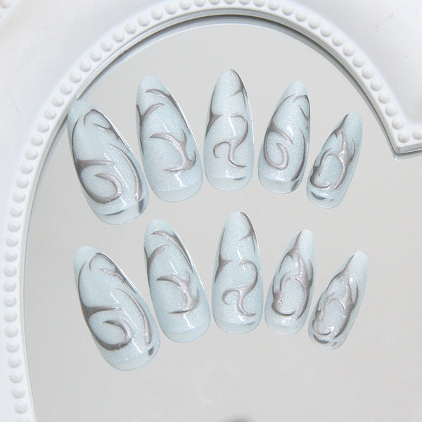 12 Sizes-24 Pcs Press On Nails W2013