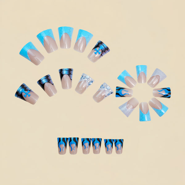 12 Sizes-24 Pcs Press On Nails Y1475