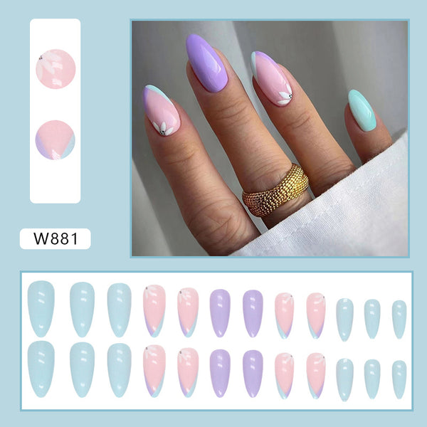 12 Sizes-24 Pcs Press On Nails W881