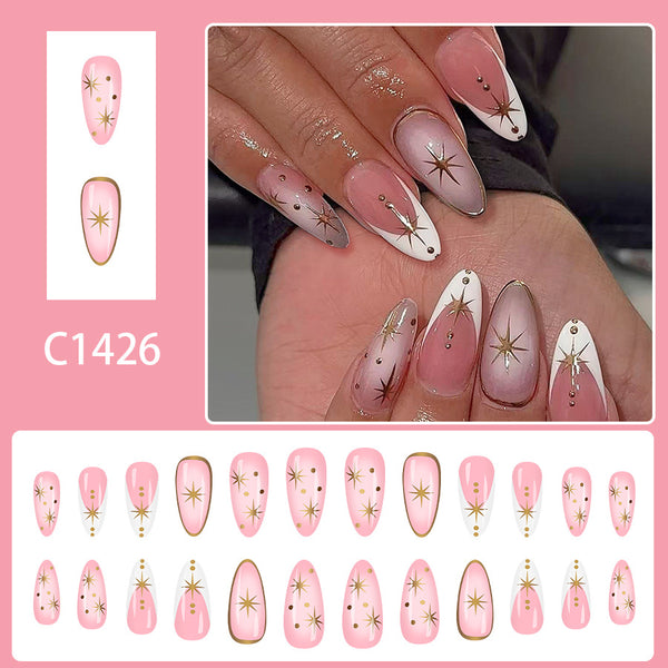 12 Sizes-24 Pcs Press On Nails C1426