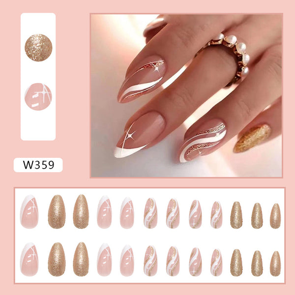 12 Sizes-24 Pcs Press On Nails W359