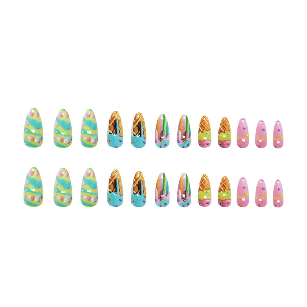 12 Sizes-24 Pcs Press On Nails W1926