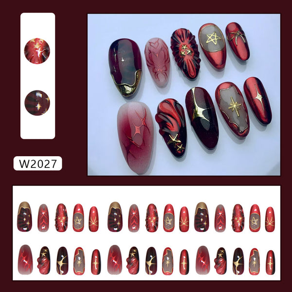12 Sizes-24 Pcs Press On Nails W2027