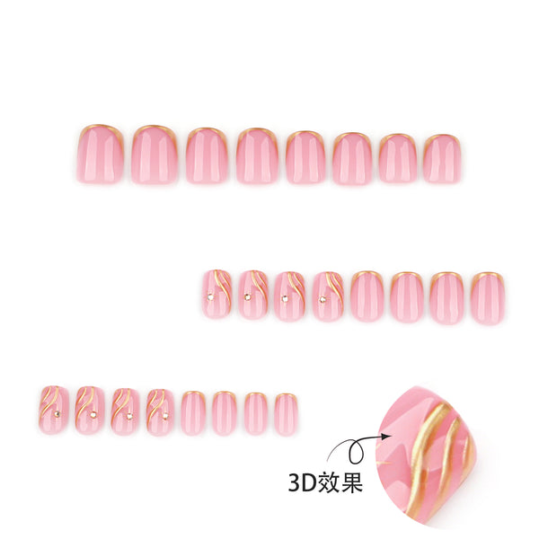 12 Sizes-24 Pcs Press On Nails JP3919