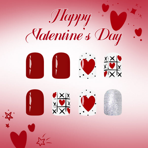 12 Sizes-24 Pcs Press On Nails C1464