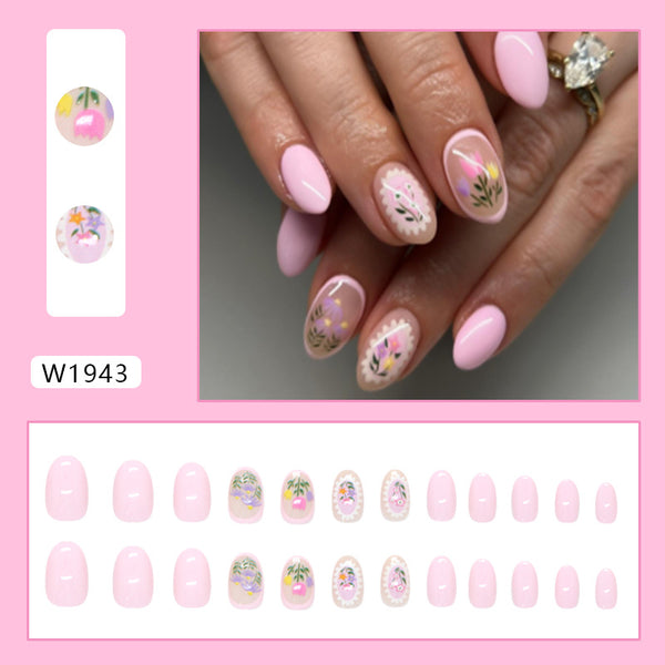 12 Sizes-24 Pcs Press On Nails W1943