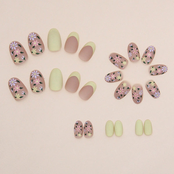 12 Sizes-24 Pcs Press On Nails W1129