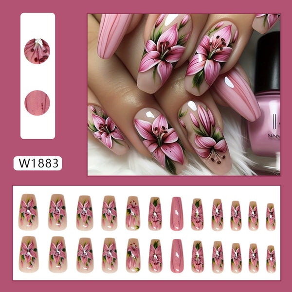 12 Sizes-24 Pcs Press On Nails W1883