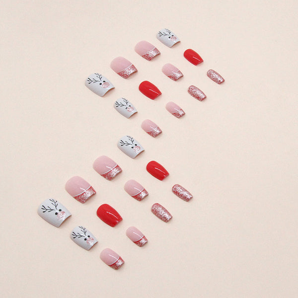 12 Sizes-24 Pcs Press On Nails W839