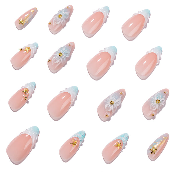 12 Sizes-24 Pcs Press On Nails JP4404