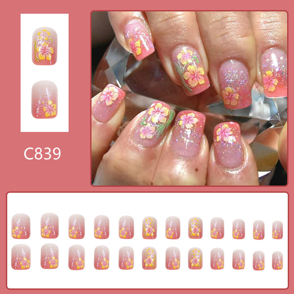 12 Sizes-24 PcsPress On Nails C839