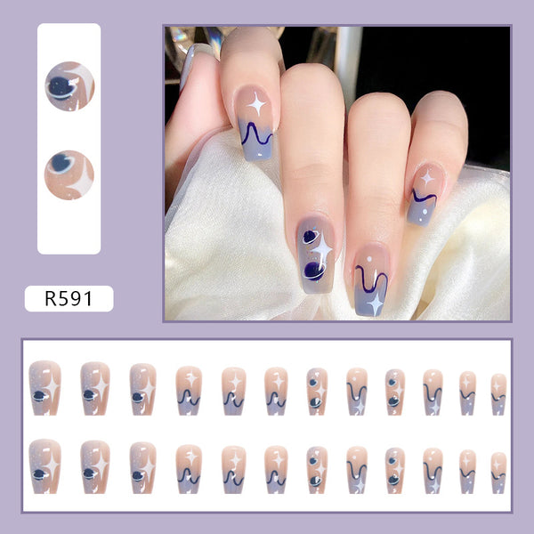 12 Sizes-24 Pcs Press On Nails R563