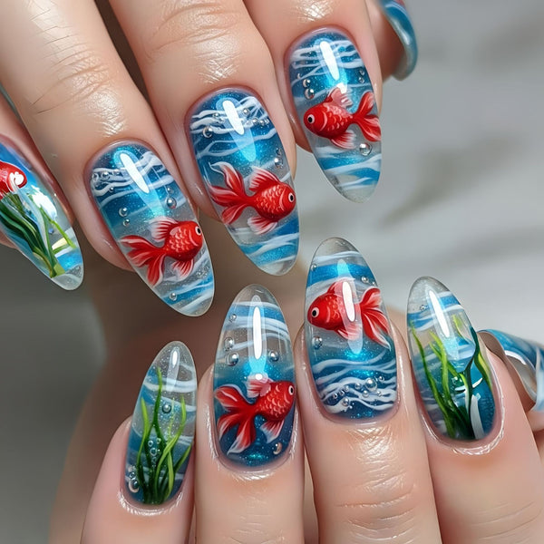 12 Sizes-24 Pcs Press On Nails Y1945