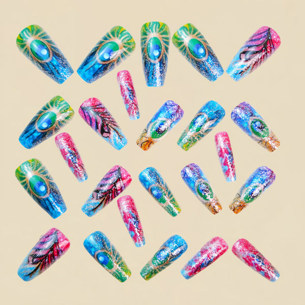 12 Sizes-24 Pcs Press On Nails Y1411