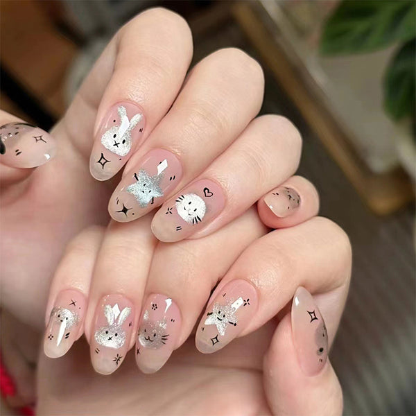 12 Sizes-24 Pcs Press On Nails W1160