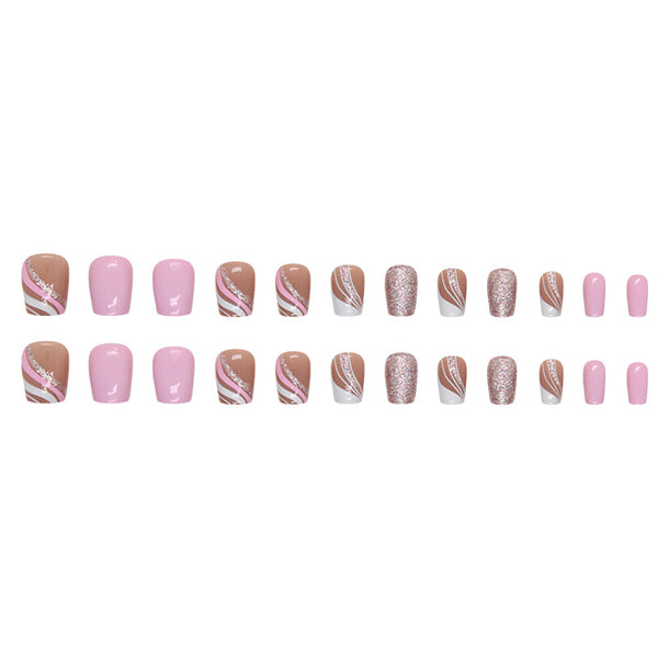 12 Sizes-24 Pcs Press On Nails W1168