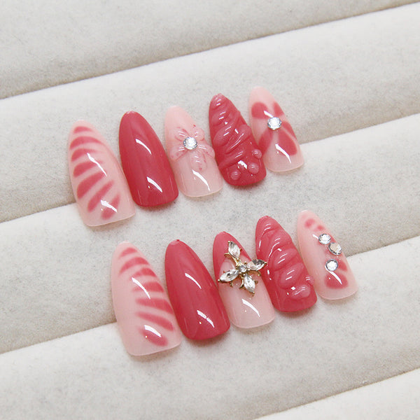 12 Sizes-24 Pcs Press On Nails Z924