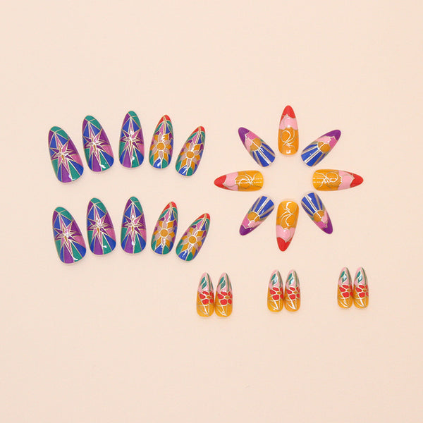 12 Sizes-24 Pcs Press On Nails W1753