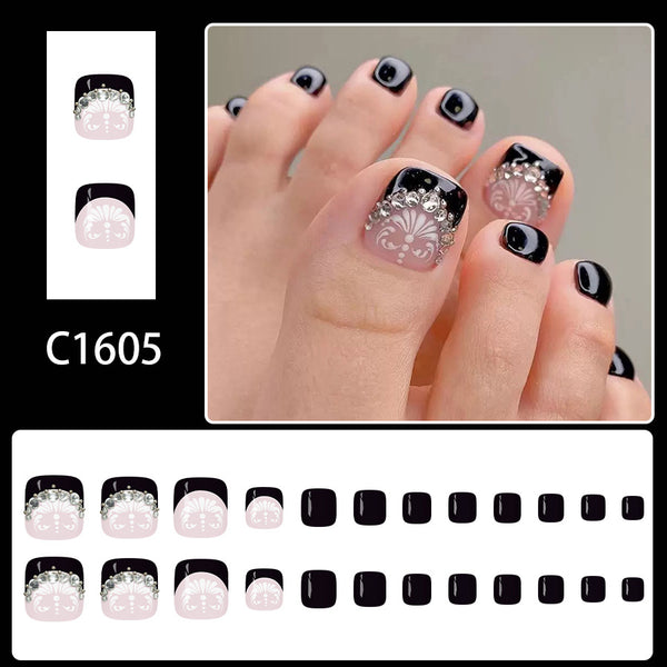 12 Sizes-24 Pcs Press On Nails C1605