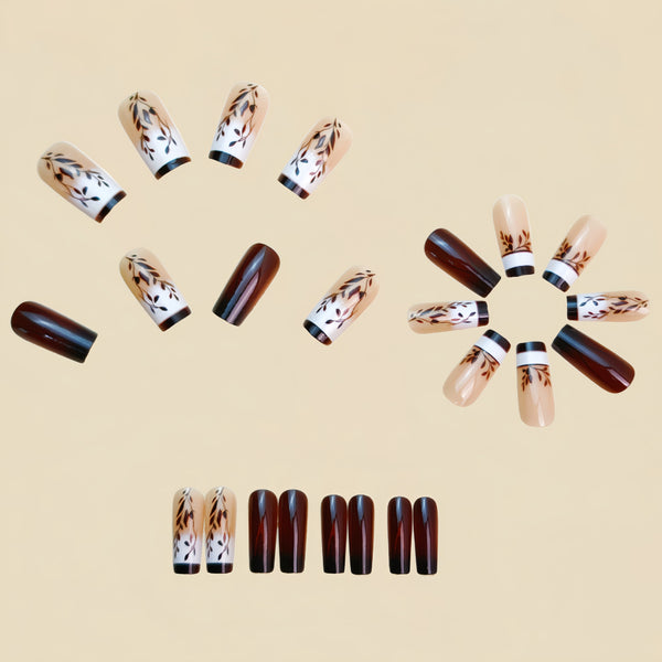 12 Sizes-24 Pcs Press On Nails Y1231