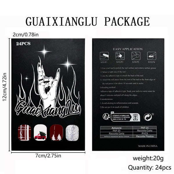 12 Sizes-24 Pcs Press On Nails C695