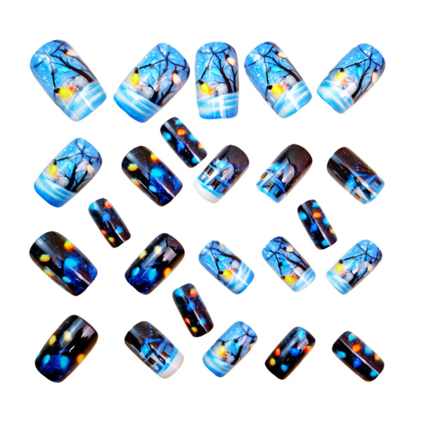 12 Sizes-24 Pcs Press On Nails Y1595