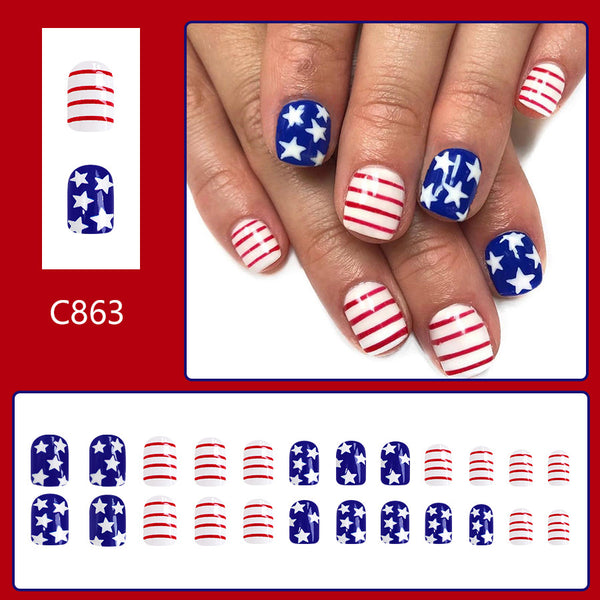 12 Sizes-24 Pcs Press On Nails C863