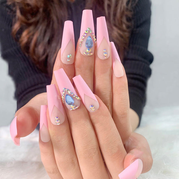12 Sizes-24 Pcs Press On Nails JP1087