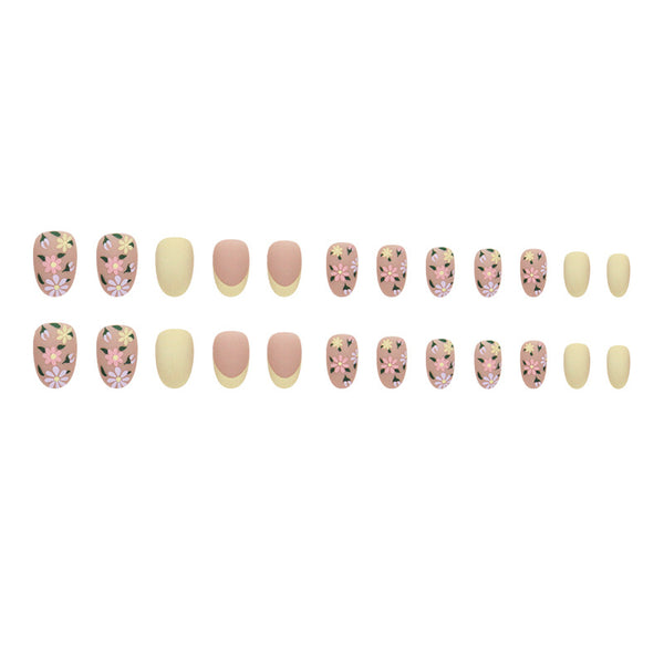 12 Sizes-24 Pcs Press On Nails W1129