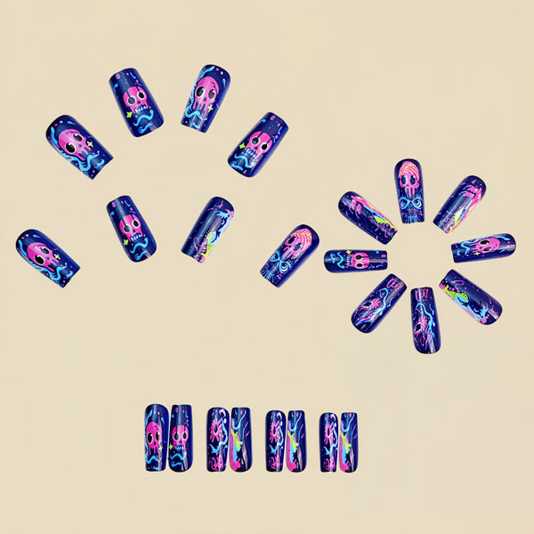 12 Sizes-24 Pcs Press On Nails Y1090