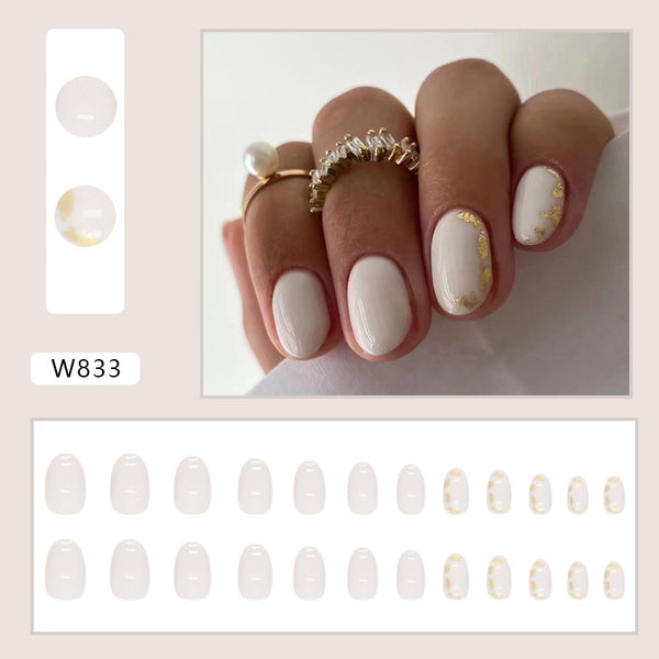 12 Sizes-24 Pcs Press On Nails W833