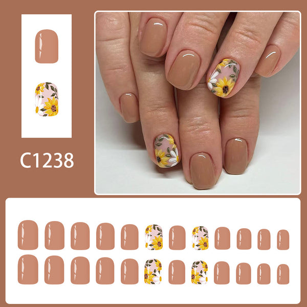 12 Sizes-24 Pcs Press On Nails C1238
