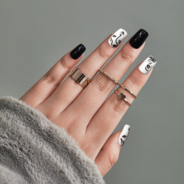 12 Sizes-24 Pcs Press On Nails R796