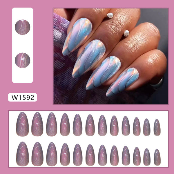 12 Sizes-24 Pcs Press On Nails W1592