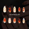 12 Sizes-24 Pcs Press On Nails C1348