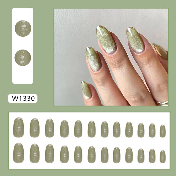 12 Sizes-24 Pcs Press On Nails W1330