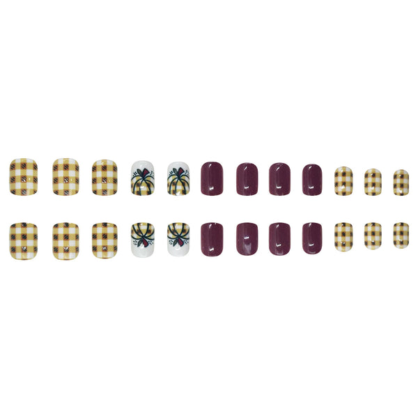 12 Sizes-24 Pcs Press On Nails DJ-251