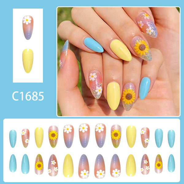12 Sizes-24 Pcs Press On Nails C1685