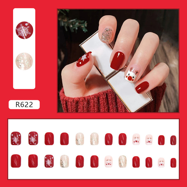 12 Sizes-24 Pcs Press On Nails R622