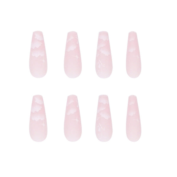 Long Matte Pink Square Press on Nails