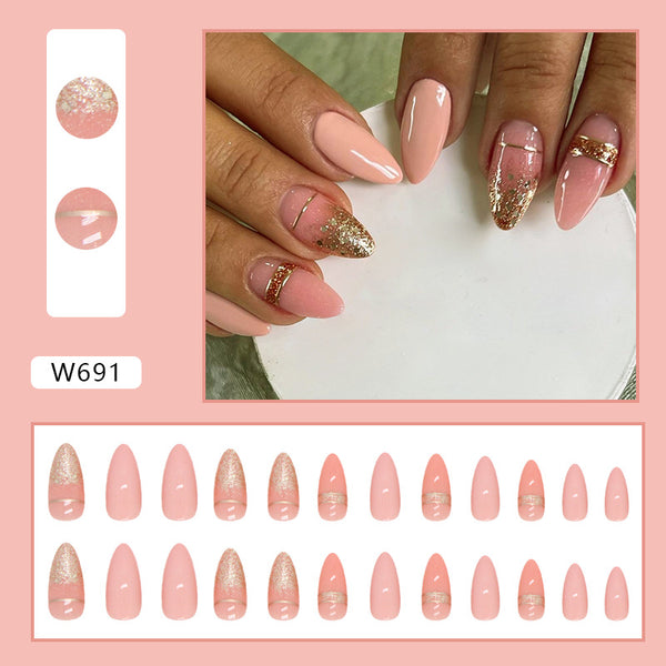 12 Sizes-24 Pcs Press On Nails W691