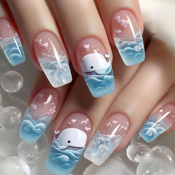 12 Sizes-24 Pcs Press On Nails Y1076