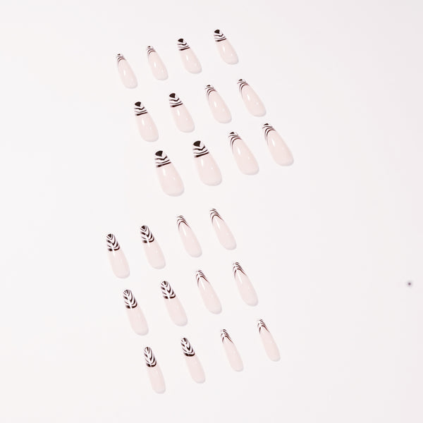 12 Sizes-24 Pcs Press On Nails JP1402