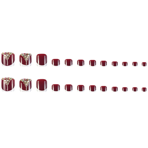12 Sizes-24 Pcs Press On Nails D018