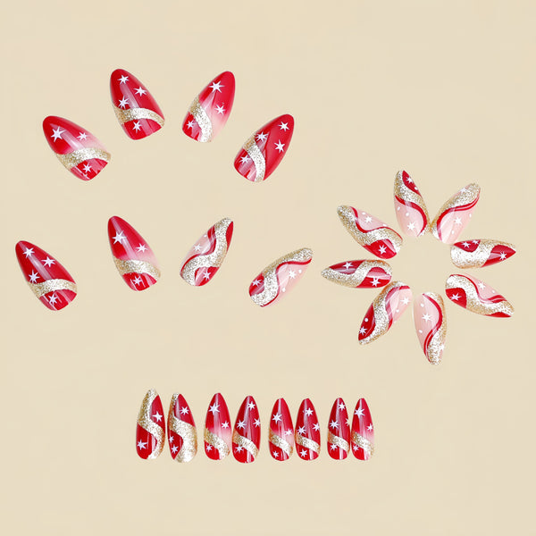 12 Sizes-24 Pcs Press On Nails Y1998