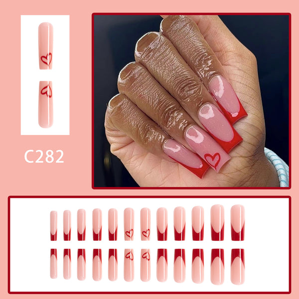 12 Sizes-24 Pcs Press On Nails C282