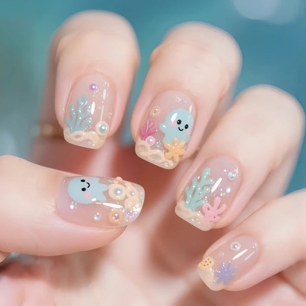 12 Sizes-24 Pcs Press On Nails Y1400