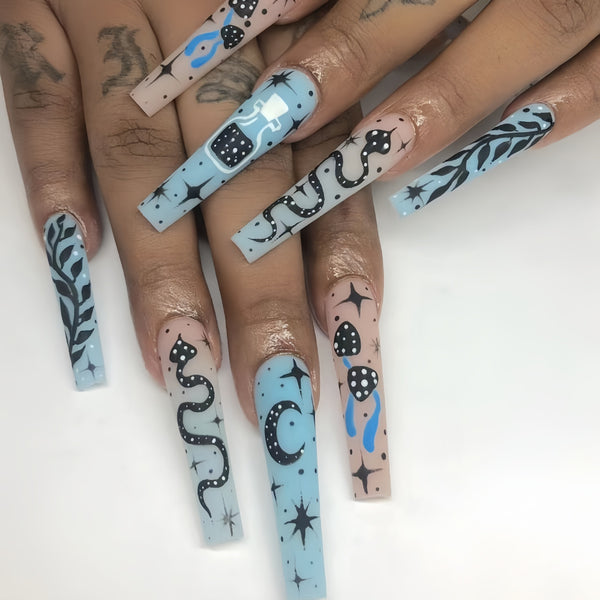 12 Sizes-24 Pcs Press On Nails Y078