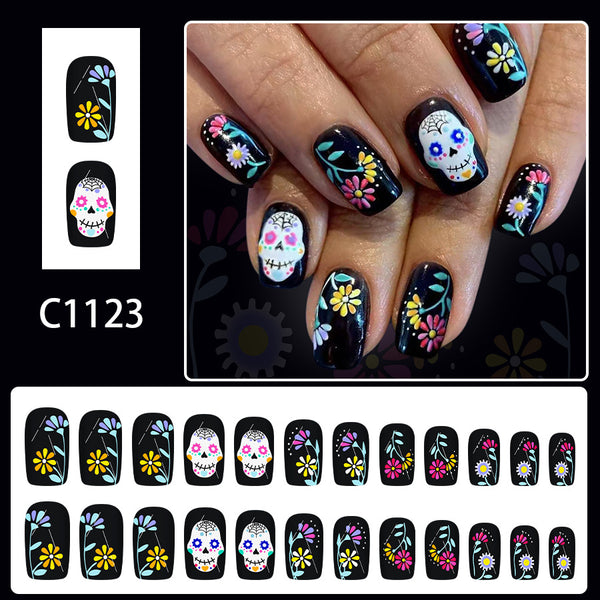 12 Sizes-24 Pcs Press On Nails C1123